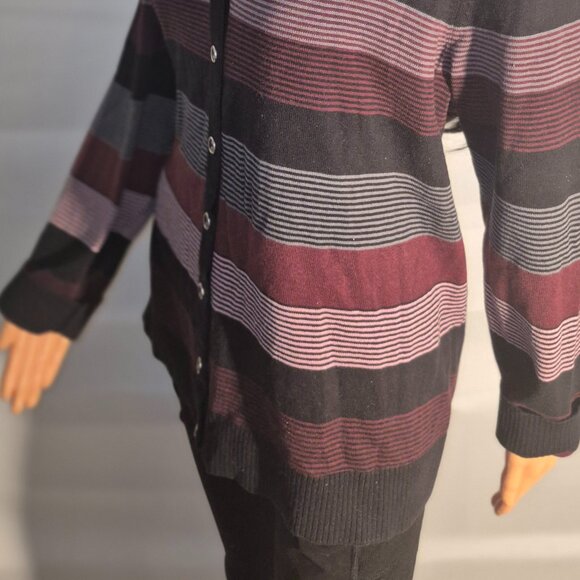 CJ BANKS Pretty Button-up striped sweater in size 2XL - Picture 10 of 15